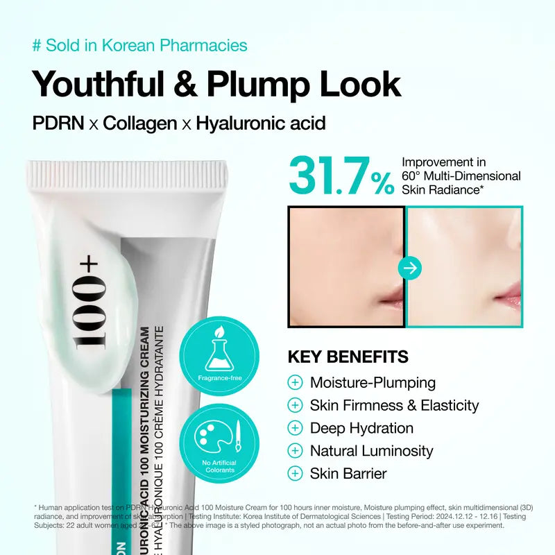 PDRN Hyaluronic Acid 100+ Moisturizing Cream — Wrinkle Smoothing & Restorative Care (60ml)